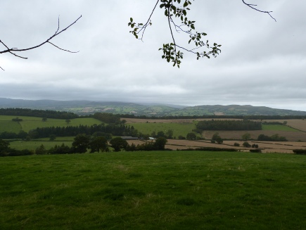 A view of the hills and fields of Shropshire.
